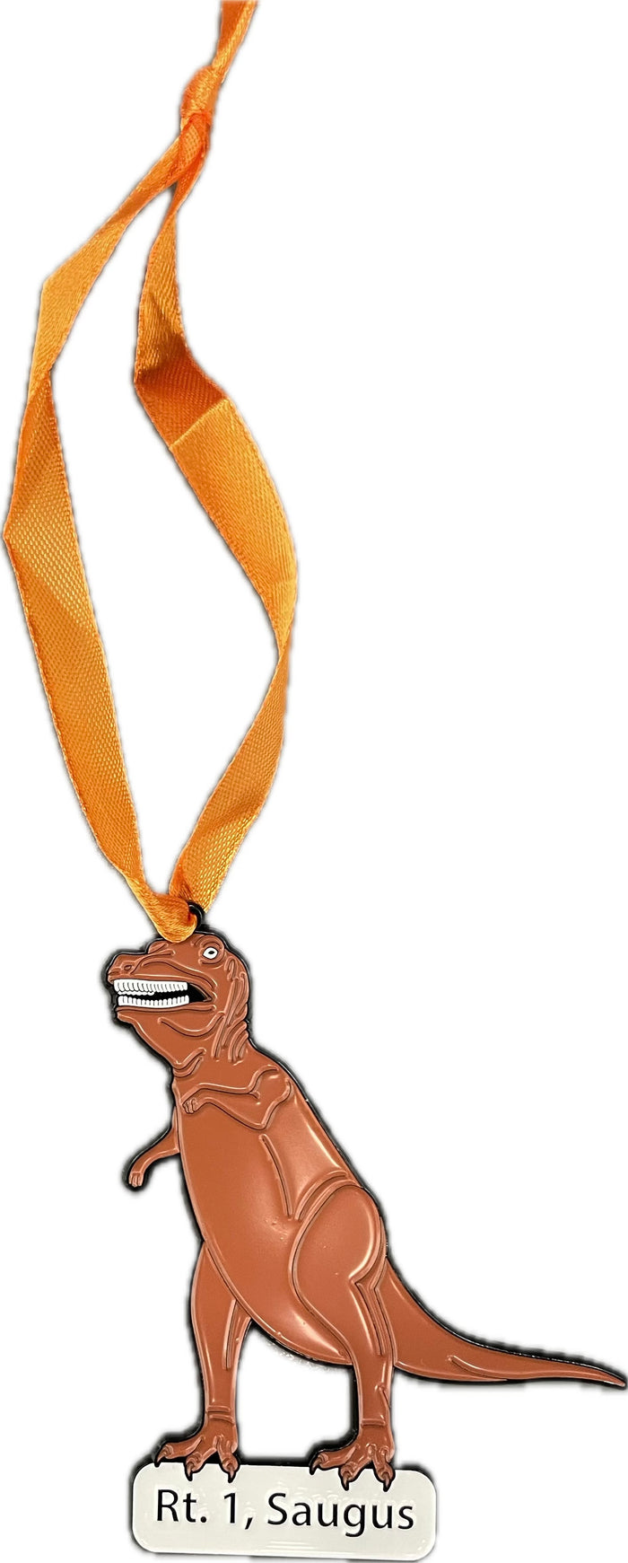 Orange Dinosaur Saugus Ornament