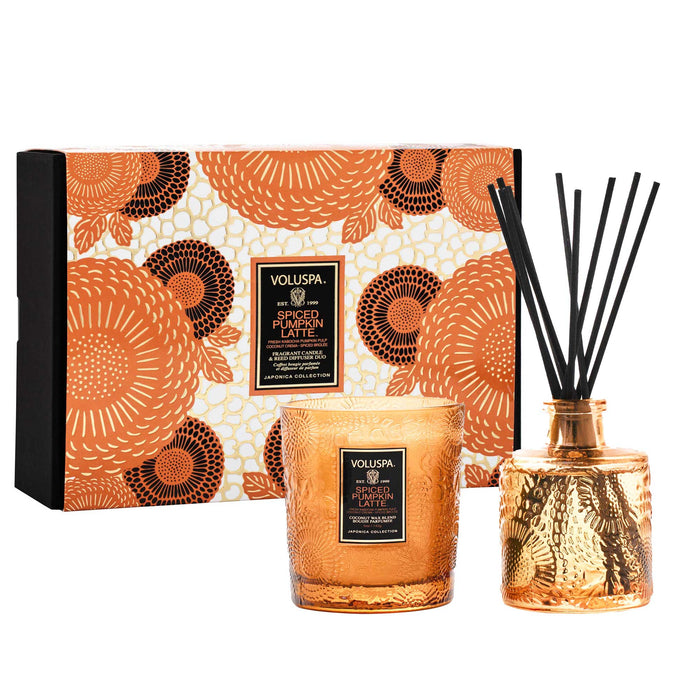 Voluspa Spiced Pumpkin Demi Candle & Diffuser Set