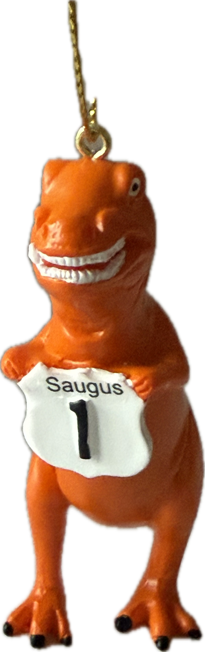 Orange Dinosaur Saugus Ornament
