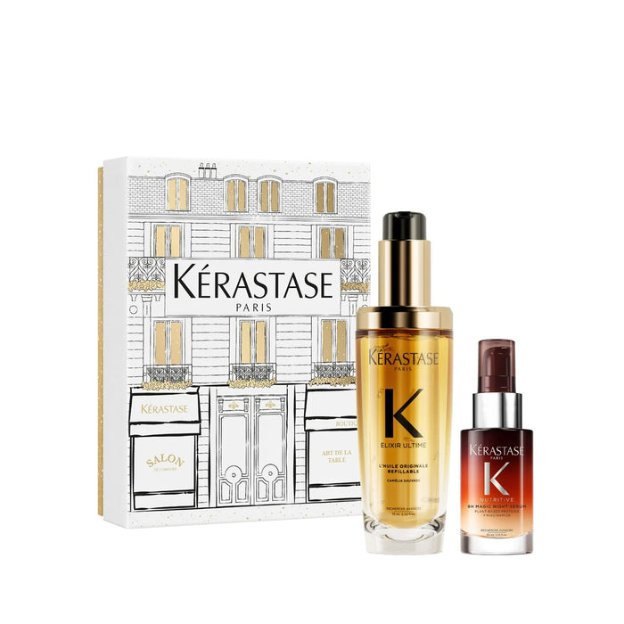 Kerastase Elixir Ultime Hair Oil & Nutritive 8h Magic Night Serum Luxury Duo Holiday Gift Set